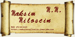 Maksim Miloščin vizit kartica